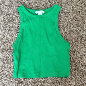 H&M Bright Green Ribbed Tank Top